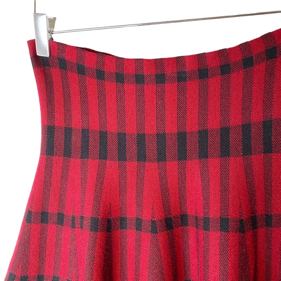 Vintage Max Edition Tartan Plaid Schoolgirl Preppy Academia Skater Skirt Red S/M - Picture 3 of 7